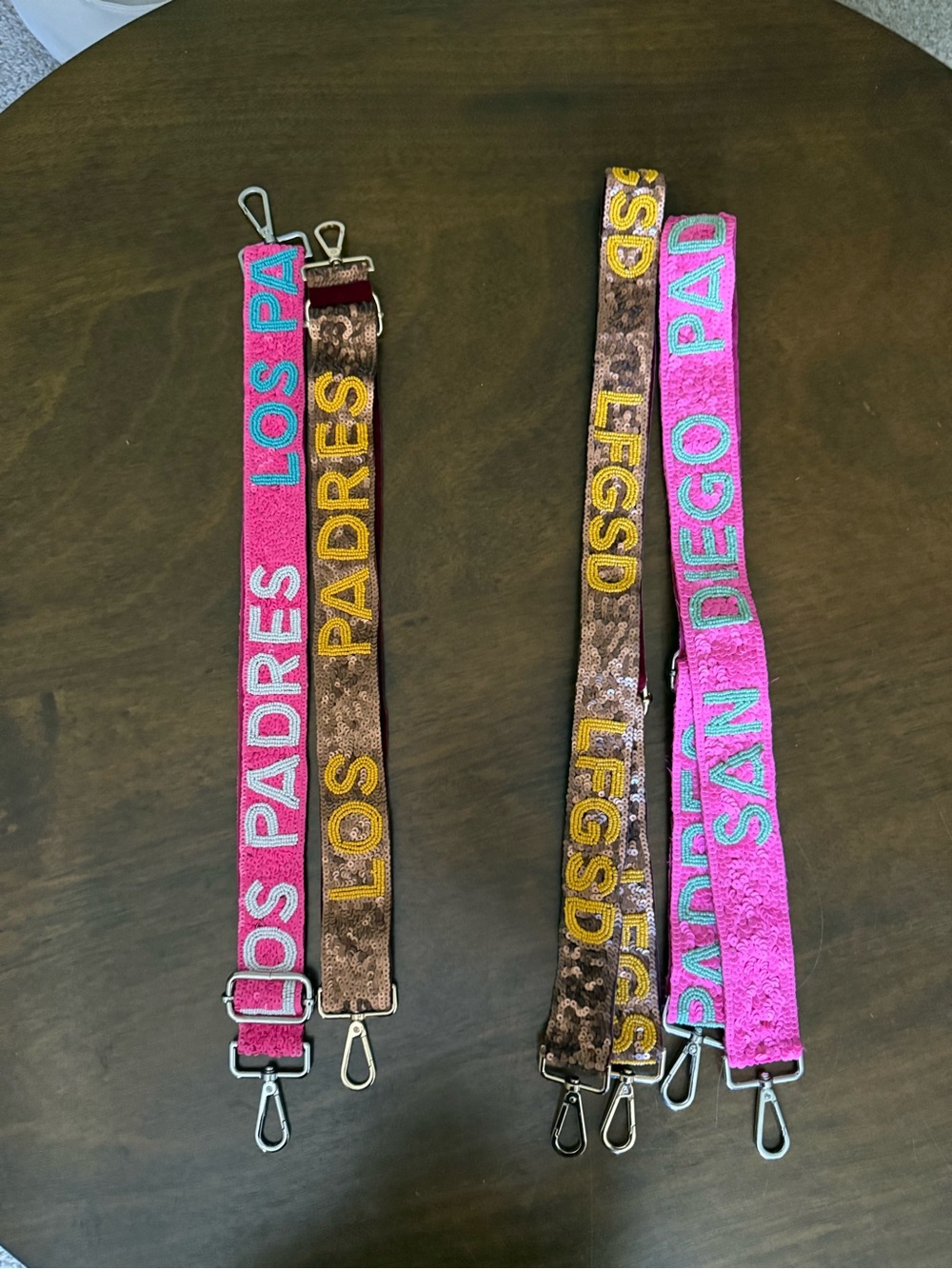 purse/bag straps – san diego padres themed and san diego wave FC - BUNDLE